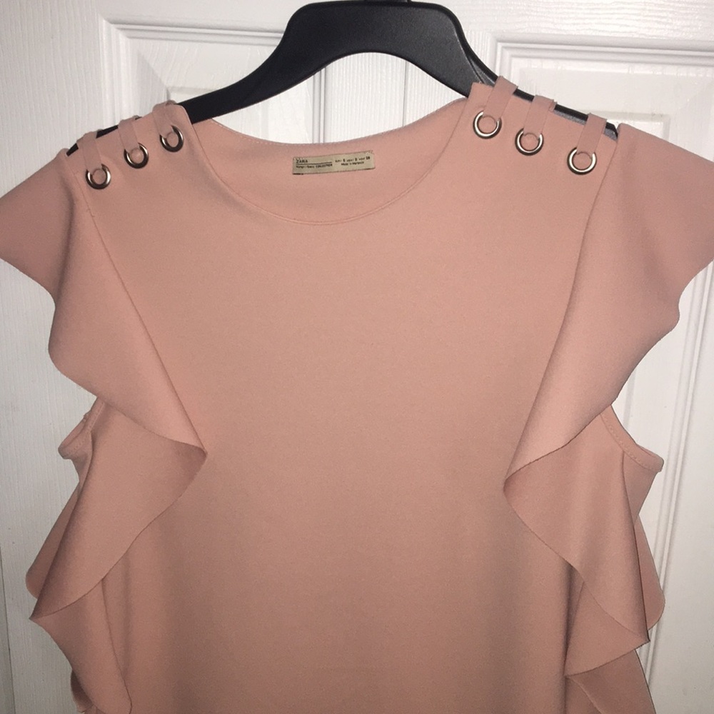 Pink Zara grommet detail dress